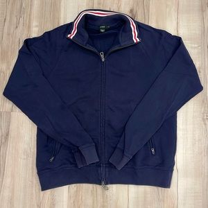 J Crew full zip lightweight sweatshirt in navy size men’s large